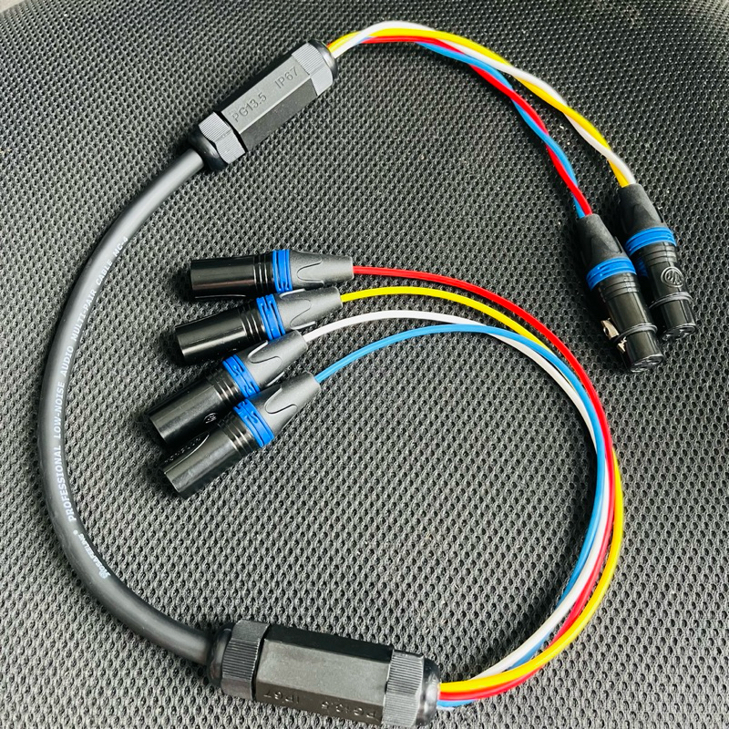 Dây chia canon 2 đầu cái ra 4 đầu đực dùng đẩy 4 kênh dài 1m | Shopee ...