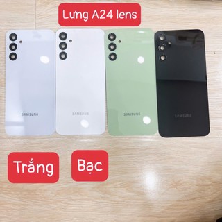 Lưng vỏ samsung a24 5g, vỏ bộ, khung sườn, khung nhựa, benzen, nắp lưng có viền kính camera ngoài, viền lens a246