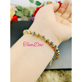 Vòng tay nữ thời trang  mạ vàng , trắng,dạng lắc bi cao cấp thiết kế 2 màu trắng, Bạch kim, vàng, đẳng cấp,  sang trọng.