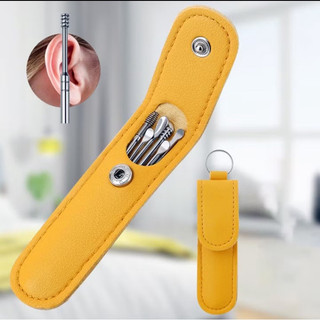 Bộ Dụng Cụ Lấy Ráy Tai 6 Món Tiện Lợi Làm Bằng Thép Không Gỉ. Chăm Sóc Tai Chuyên Nghiệp