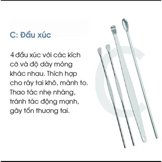 Bộ Dụng Cụ Lấy Ráy Tai 6 Món Tiện Lợi Làm Bằng Thép Không Gỉ. Chăm Sóc Tai Chuyên Nghiệp