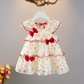 Váy bé gái tay cánh tiên phối nơ xòe tầng cao cấp D1022 Bí Ngô Nhỏ