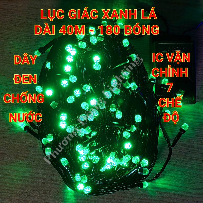 Dây đèn LED chớp Lục Giác  40m - 180 bóng Trang trí Noel - Lễ - Tết