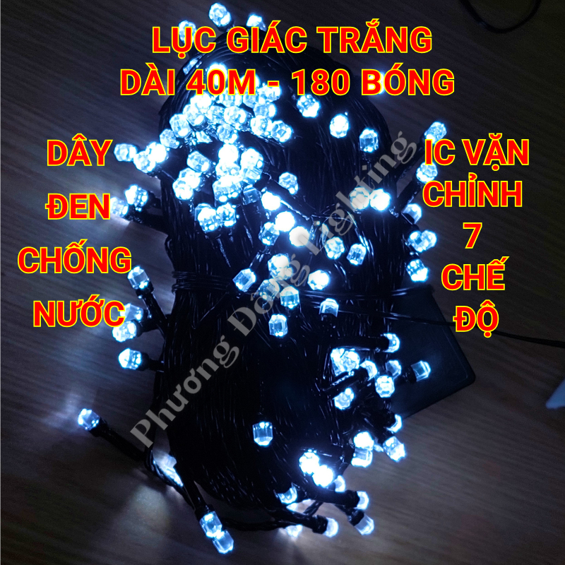 Dây đèn LED chớp Lục Giác  40m - 180 bóng Trang trí Noel - Lễ - Tết