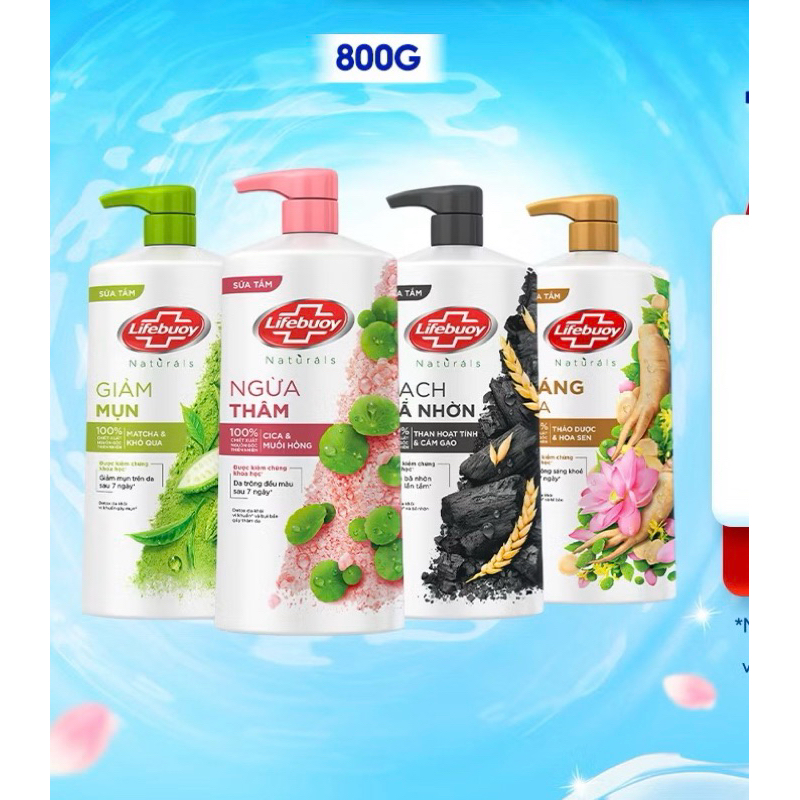 lifebuoy sữa tắm 800gr tặng kèm khăn hoặc sữa tắm tùy theo đợt công ty khuyến mãi