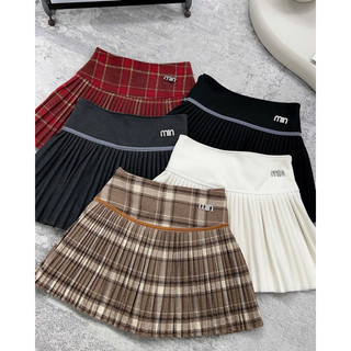 QCL1 9695 Chân váy dạ xếp ly nhỏ kèm tag M I N siêu xinh tôn dáng vô cùng