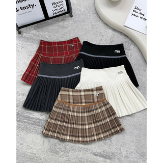 QCL1 9695 Chân váy dạ xếp ly nhỏ kèm tag M I N siêu xinh tôn dáng vô cùng