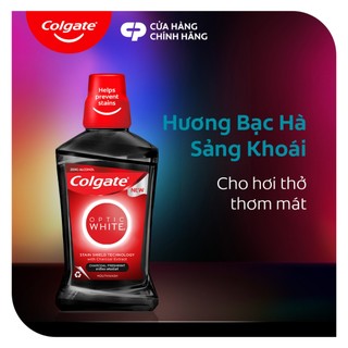 Bộ 2 Nước súc miệng Colgate trắng răng Optic White than hoạt tính 500ml