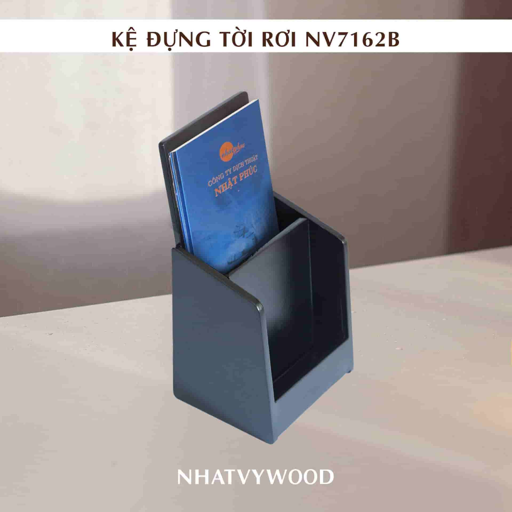 kệ đựng tờ rơi brochure quảng cáo bằng gỗ cao cấp màu đen
