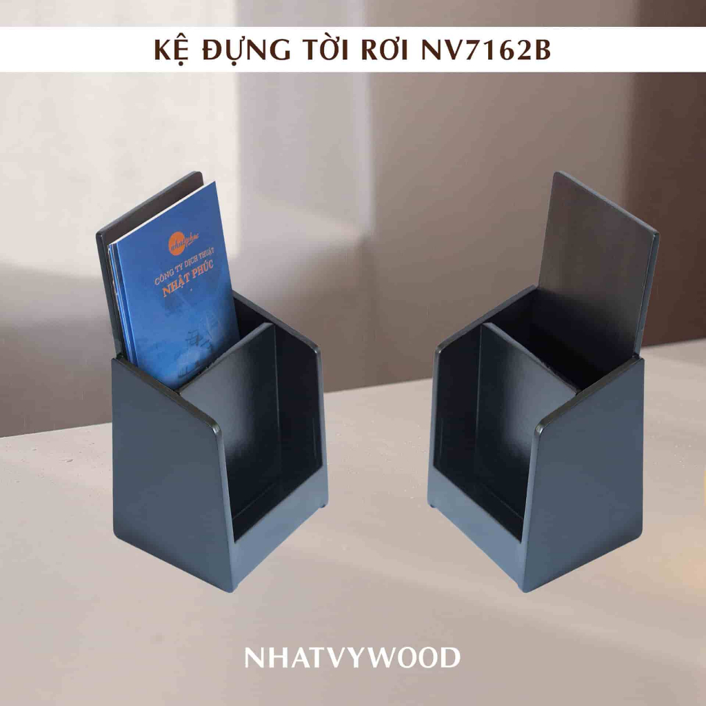 kệ đựng tờ rơi brochure quảng cáo bằng gỗ cao cấp màu đen