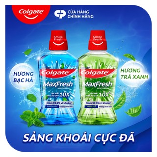 Nước súc miệng Colgate Maxfresh the mát dài lâu gấp 10X - diệt 99,9% vi khuẩn - 750ML