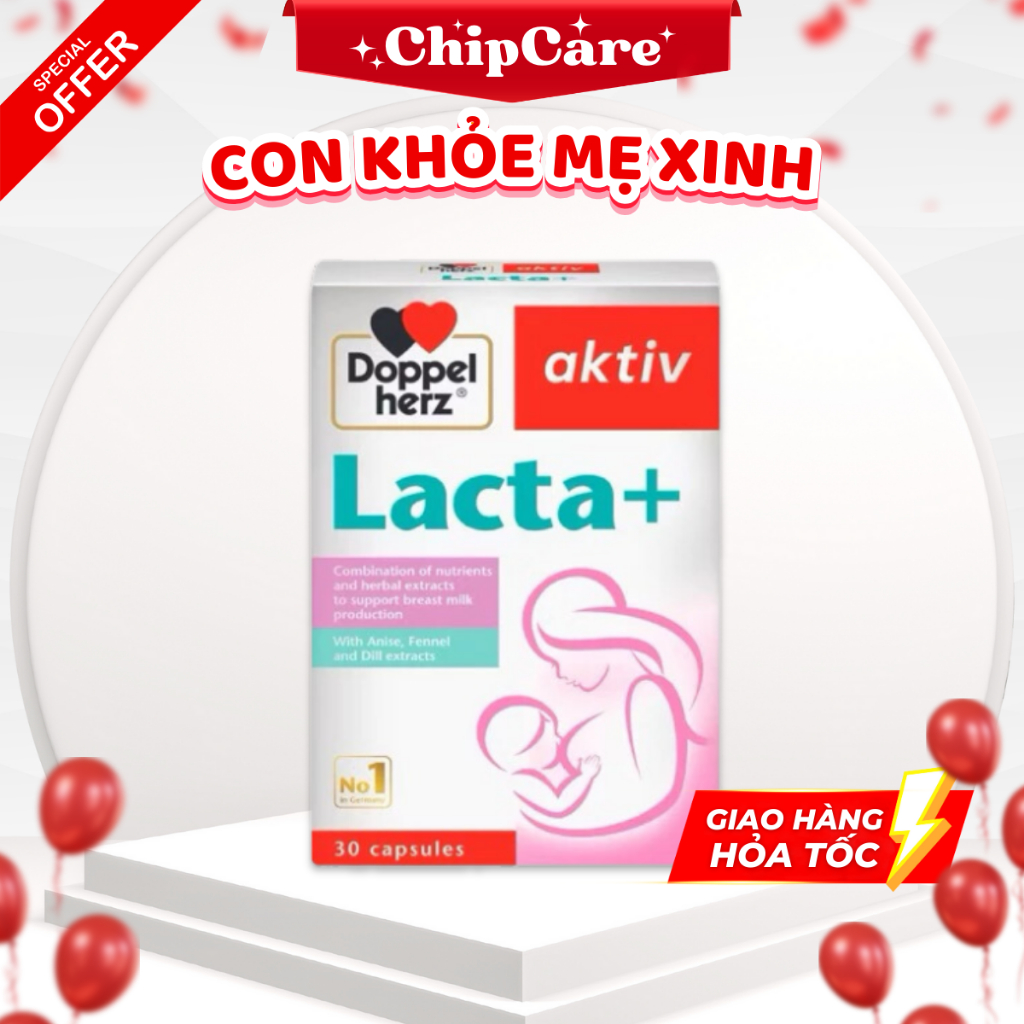 Lợi sữa Doppelherz Aktiv Lacta+ hỗ trợ cải thiện nguồn sữa mẹ sau sinh ...
