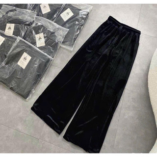 Quần nhung hàn dáng xuông cạp chun hoàn toàn basic