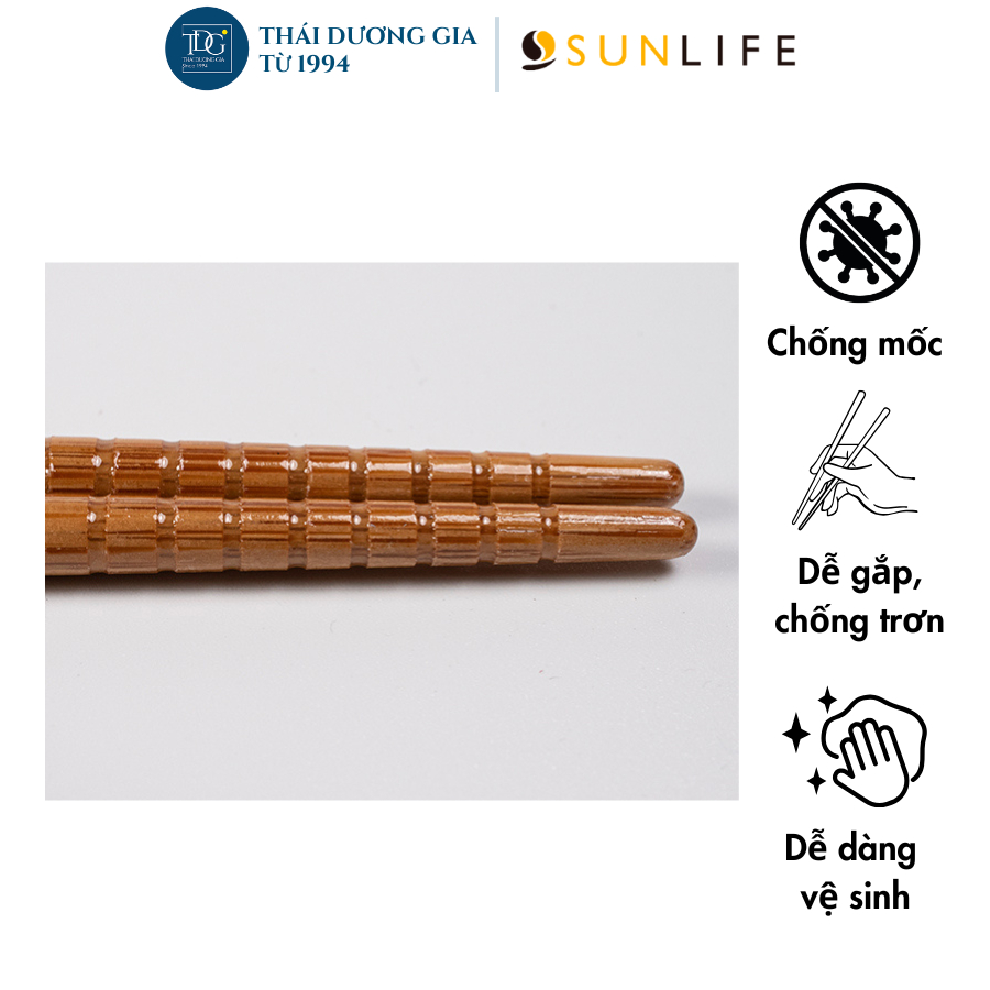 Vỉ 5 đôi đũa tre 23cm Nhật Bản Sunlife-319390