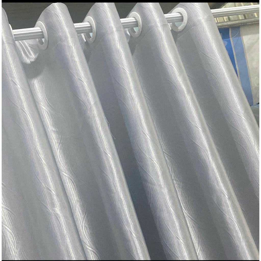 1 TẤM GẤM TRƠN MÀU XÁM TRẮNG VÂN SÓNG CHƯA CÓ CÂY TREO - TREO 1 TẤM MUA 1 TẤM _TREO 2 TẤM MUA 2 TẤM RÈM CỬA VIỆT HÀN