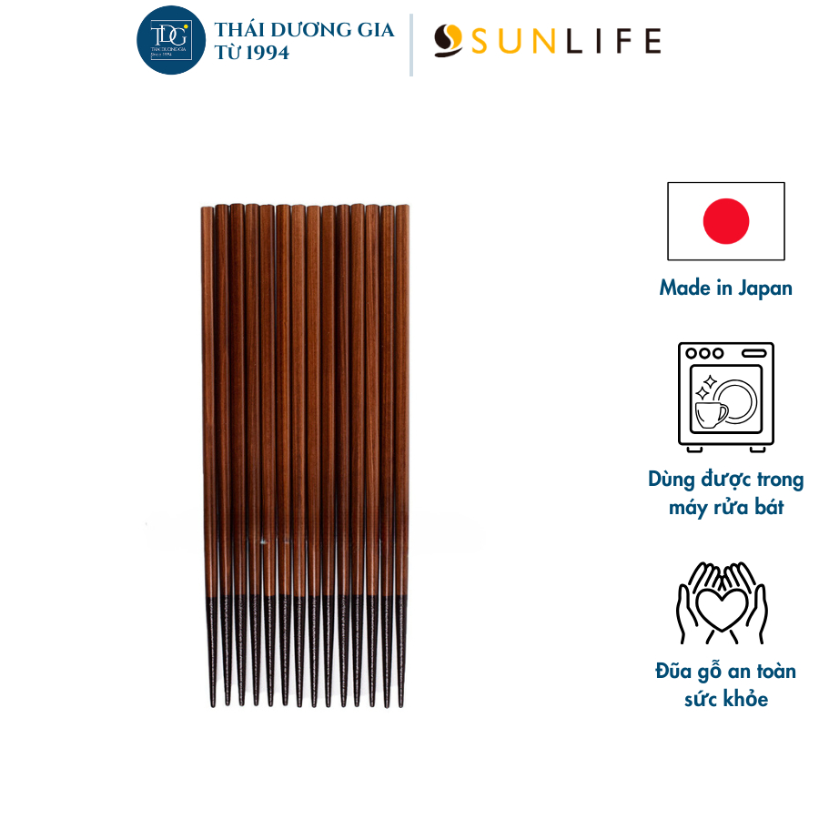 Vỉ 7 đôi đũa gỗ tự nhiên 23cm Nhật Bản Sunlife-319376