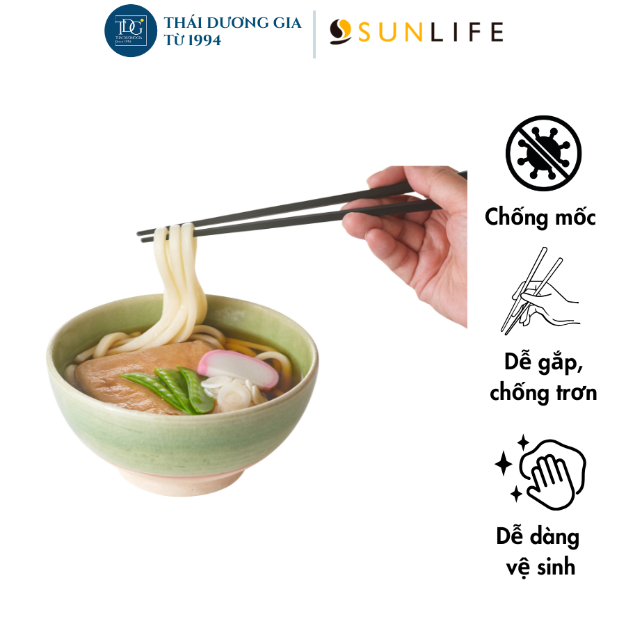 Vỉ 5 đôi đũa nhựa 23cm Nhật Bản Sunlife-316849