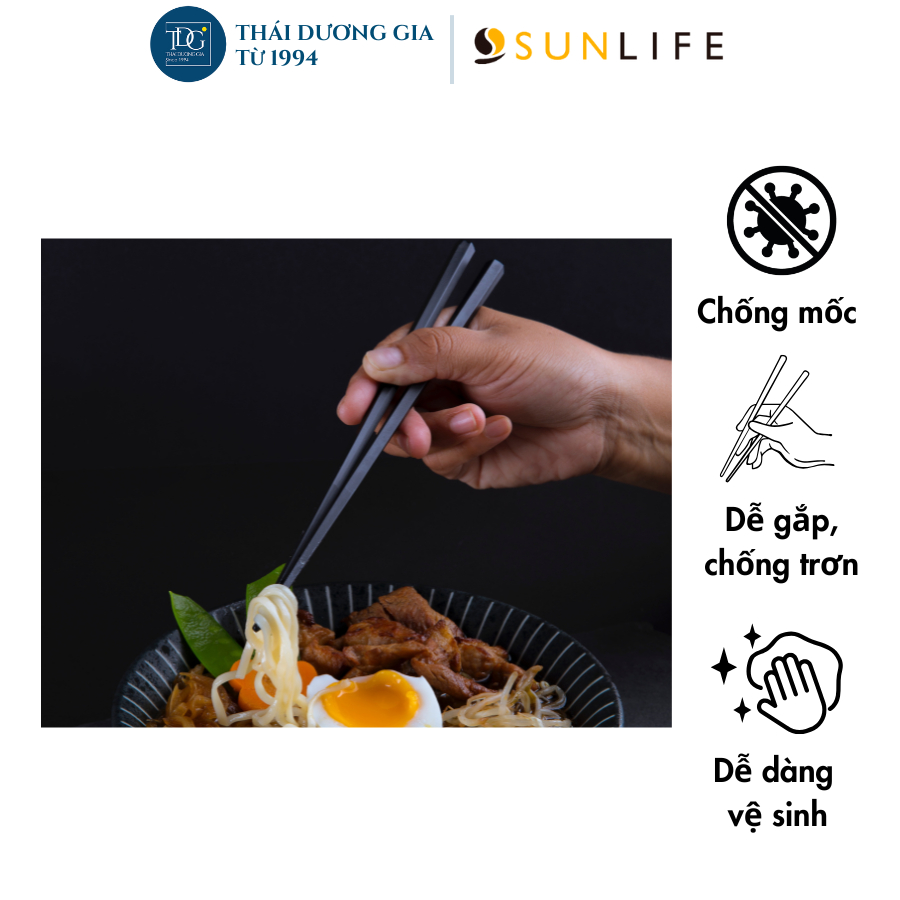Vỉ 5 đôi đũa nhựa 23cm Nhật Bản Sunlife-316320