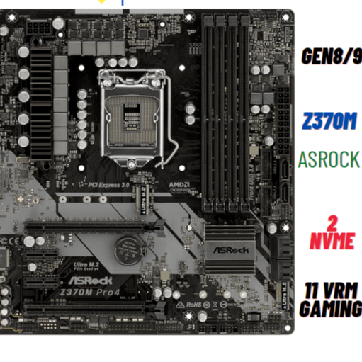 MAIN ASROCK Z370M PRO4 CPU I7 8700 ES XEON E2176M I9 9980HK ES QQLS ...