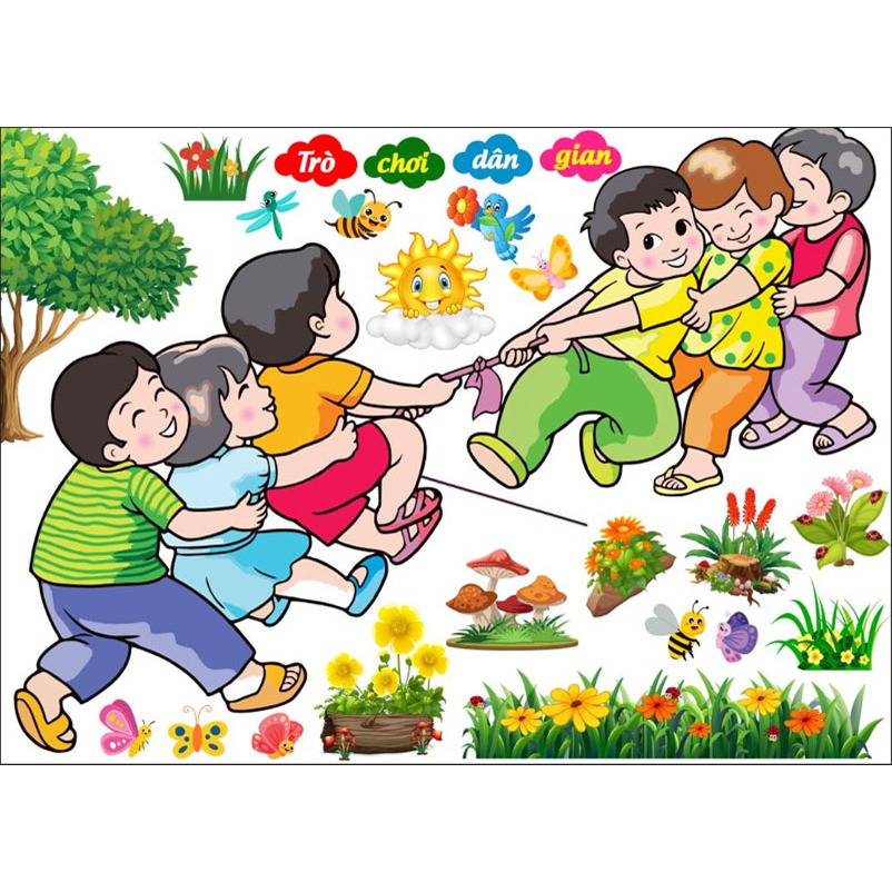 Decal mầm non cắt sẵn trang trí lớp học cho trẻ, tạo góc học tập sinh động và đẹp mắt.