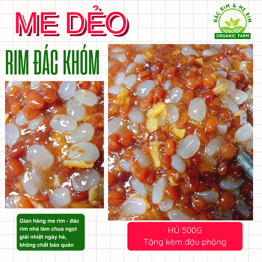Me Hạt Dẻo Rim Đác Khóm Đậm Đặc Hủ 500g chua ngọt (Tặng Kèm Đậu Phộng ...