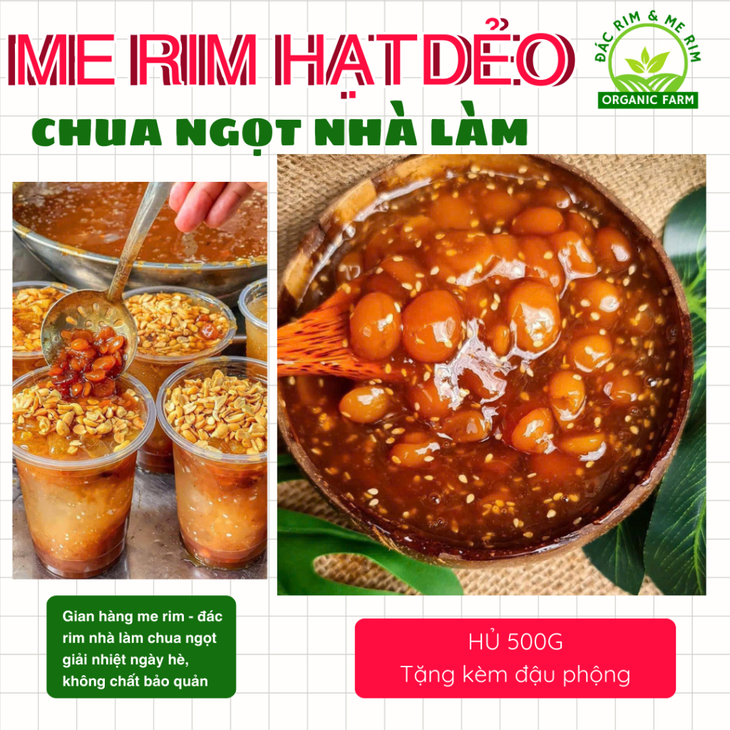 Me Rim Hạt Dẻo Rim Đậm Đặc Hủ 500g chua ngọt (Tặng Kèm Đậu Phộng) , Đặc ...