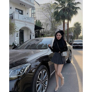 QCL1 6982 Chân váy dạ xếp ly mẫu mới đang siêu hot đẹp xuất sắc,mix cả TG