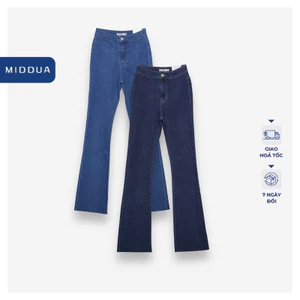 MIDDUA - JN186 Quần loe dài cạp liền lưng cao