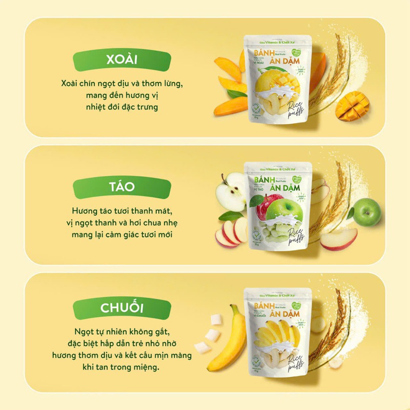 Bánh ăn dặm Mămmy cho bé từ 6 tháng vị trái cây rau củ, bánh ăn dặm hữu cơ, bổ sung vitamin