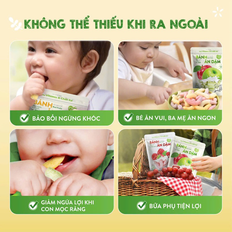 Bánh ăn dặm Mămmy cho bé từ 6 tháng vị trái cây rau củ, bánh ăn dặm hữu cơ, bổ sung vitamin