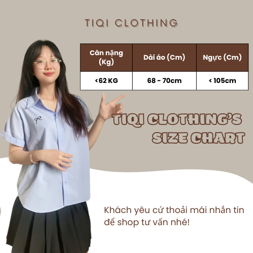 Áo Sơ Mi Nữ Tay Ngắn Gập Gấu Thêu Nơ, Sơ Mi Nữ Chất Linen Bột Mềm Mịn Form Vừa Xinh