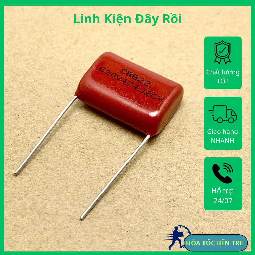 Lot De 100 Condensateurs Film 0.47µF 630V - CBB, 474J, Pas De 15mm Pour Réparations électroniques