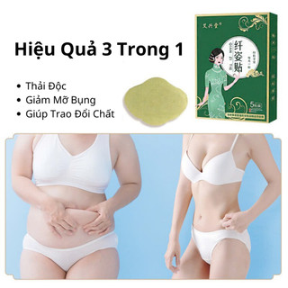 Hộp 5 Miếng Dán Giảm Mỡ Bụng Ngải Cứu Giảm Béo Tan Mỡ Detox Thải Độc Cơ Thể Hiệu Quả Tiện Lợi