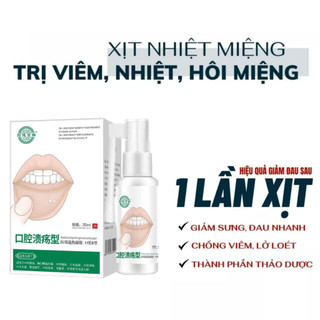Xịt Hết Nhiệt Miệng, Giảm Viêm Lợi Làm Dịu cơn đau nhiệt miệng Chống Viêm Lở Loét