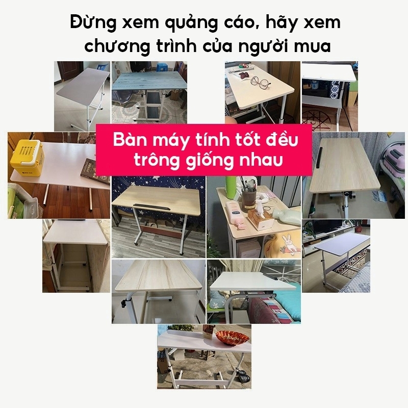 HUHU Bàn Laptop Di Động Bàn Kê Giường Có Khay Bàn Phím Điều Chỉnh Chiều Cao Bàn Làm Việc Có Bánh Xe | BigBuy360 - bigbuy360.vn