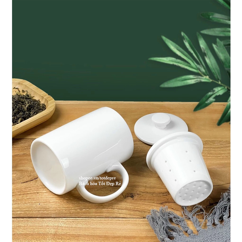 Set ly cốc lọc trà sang trọng tiện dụng gốm sứ Bát Tràng Cao cấp