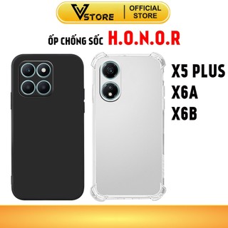ốp lưng honor x6a x6b x5 plus silicon chống bẩn viền cạnh vuông bảo vệ camera nhựa dẻo tpu cao cấp Vstore