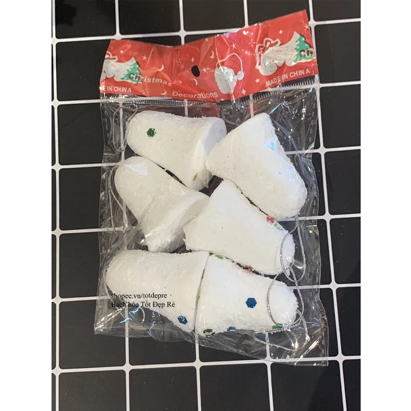 Phụ kiện trang trí Giáng sinh đẹp - Chuông và sao xốp đẹp trang trí cây thông Noel vòng hoa treo cửa