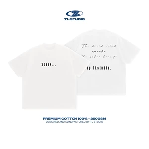 Áo thun boxy TL - SOBER... - 260GSM chất liệu 100% COTTON- MẪU 31