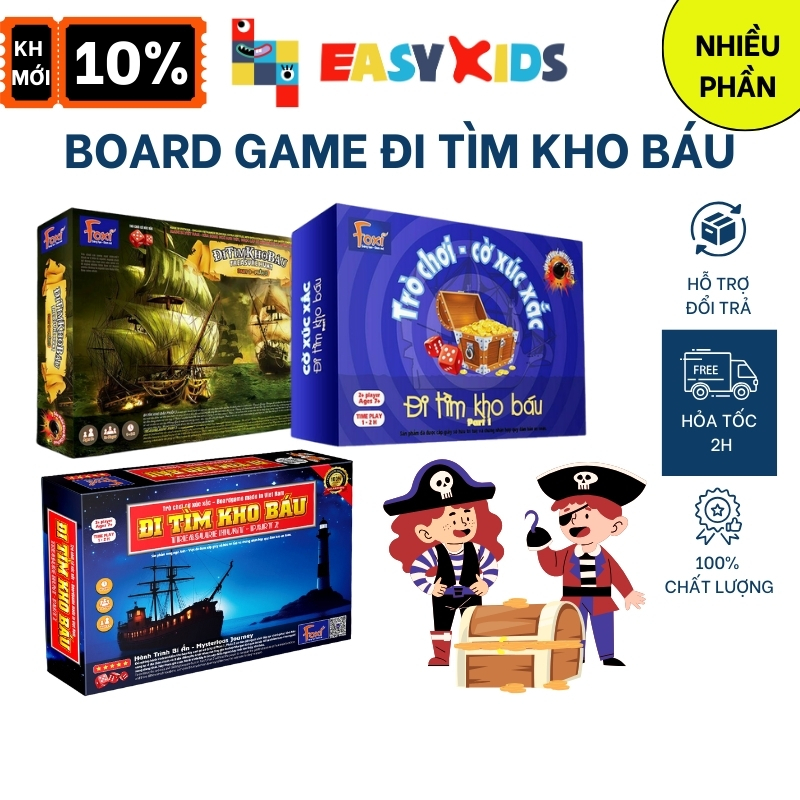 Đồ Chơi Board Game Nhiều Người Chơi - Đi Tìm Kho Báu - Tương Tác Phát Triển Tư Duy Và Vui Nhộn