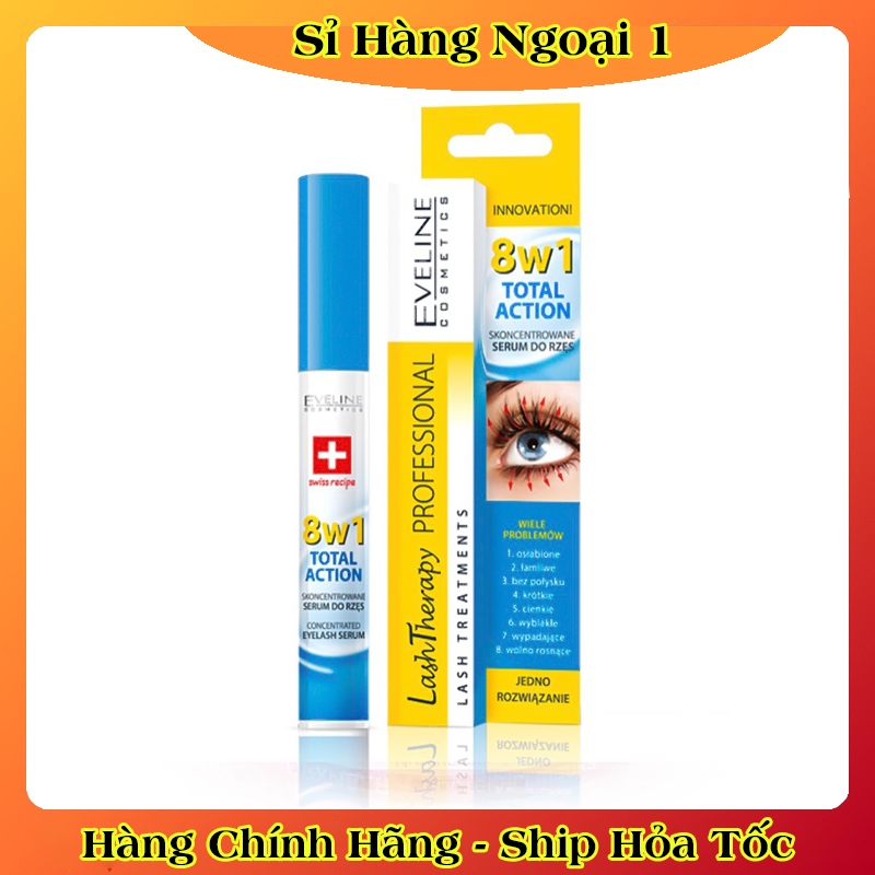 Huyết thanh Dưỡng mi Eveline 8 in 1 Total Action Lash Therapy professional của Nga
