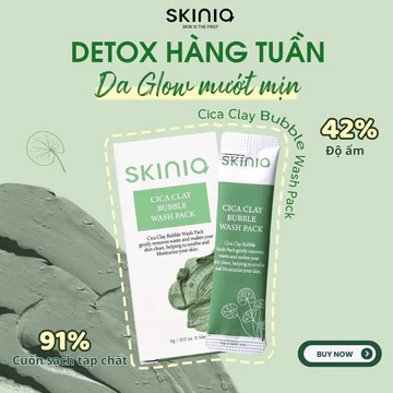Mặt nạ đất sét sủi bọt Skinia CICA CLAY dưỡng da mặt
