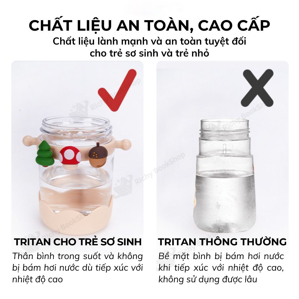Bình nước cho bé bằng Tritan cao cấp Zoyzoii Nature Paradise Cup mã E6