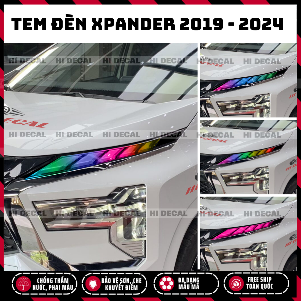 Tem dán đèn Xpander 2019 2020 2021 2022 2023 2024  (1 cặp) | Tem trang trí cao cấp chống thấm nước, chống phai