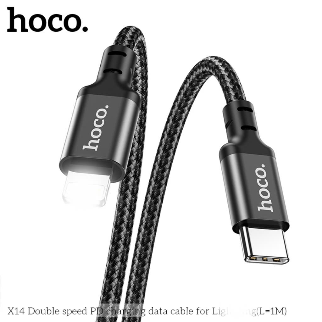Cáp Sạc Nhanh Hoco X14 PD 20W, Type-C to LN, Sạc Nhanh 3A Dây,Bọc Dù Chống Đứt, Gãy Gập,Dài 1m - Hàng Chính Hãng | BigBuy360 - bigbuy360.vn