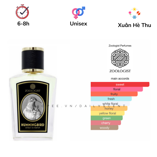 Hummingbird Zoologist 60ml Extrait de Parfum| Nước hoa Unisex| Nước hoa Niche| Dailyscent
