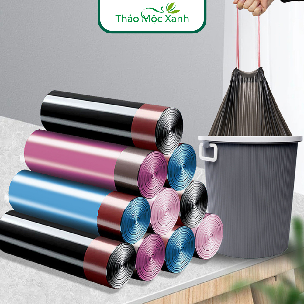 Túi đựng rác có quai rút tiện lợi, kích thước 45x50 cm túi đựng rác tự ...