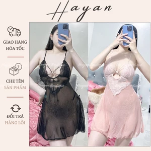 HT109 Váy ngủ sexy dây đan chéo v1 đính ngọc gợi cảm, đồ ngủ ren xuyên thấu quyến rũ HT109