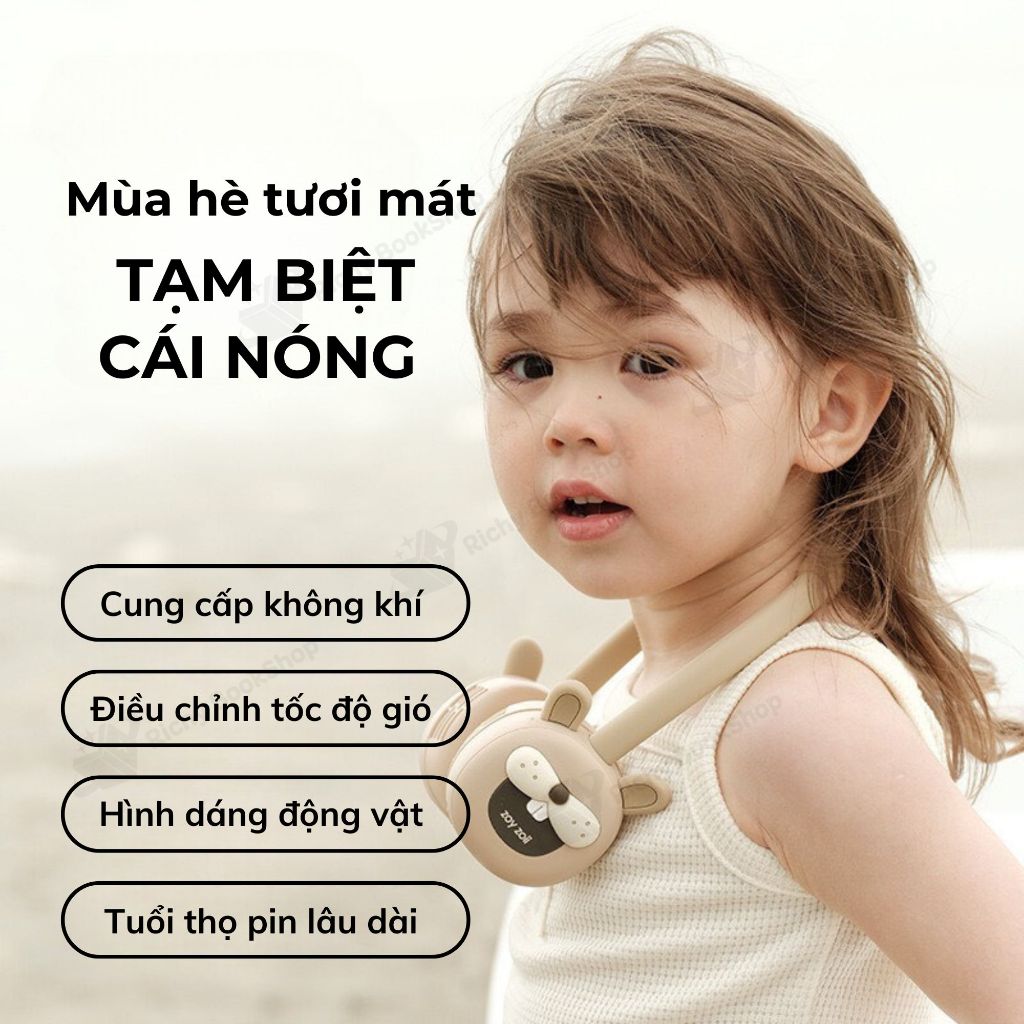 Quạt điện đeo cổ mini cho bé Zoyzoii Series Portable Neck Fan - mã F18