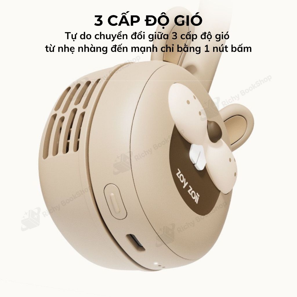 Quạt điện đeo cổ mini cho bé Zoyzoii Series Portable Neck Fan - mã F18